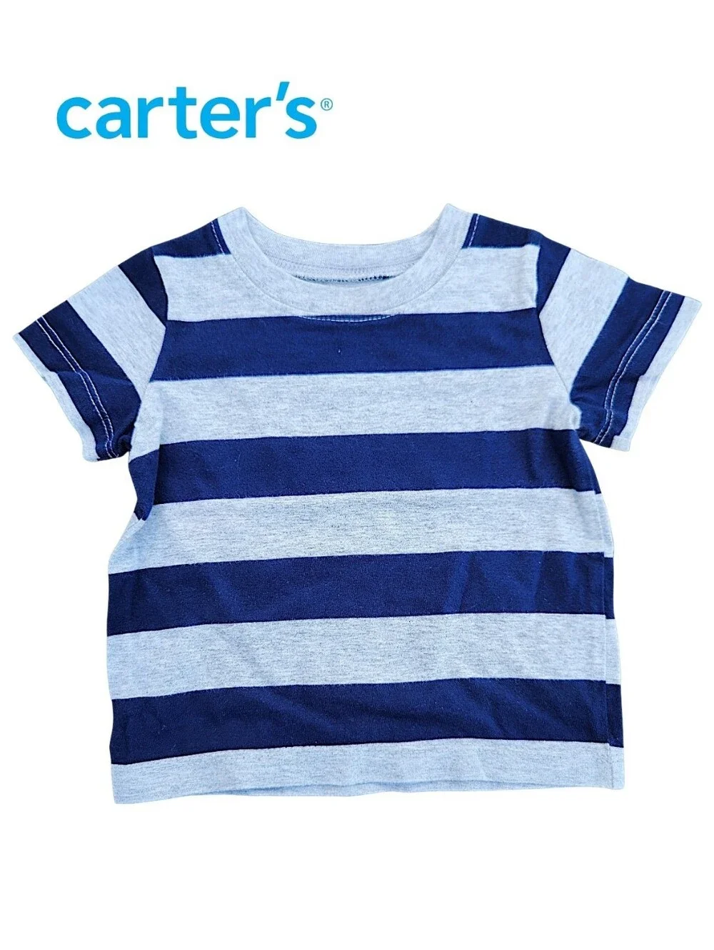 Carter's 2-Piece Baby Red Shortalls Striped & T-Shirt Size 12 Months 100% Cotton